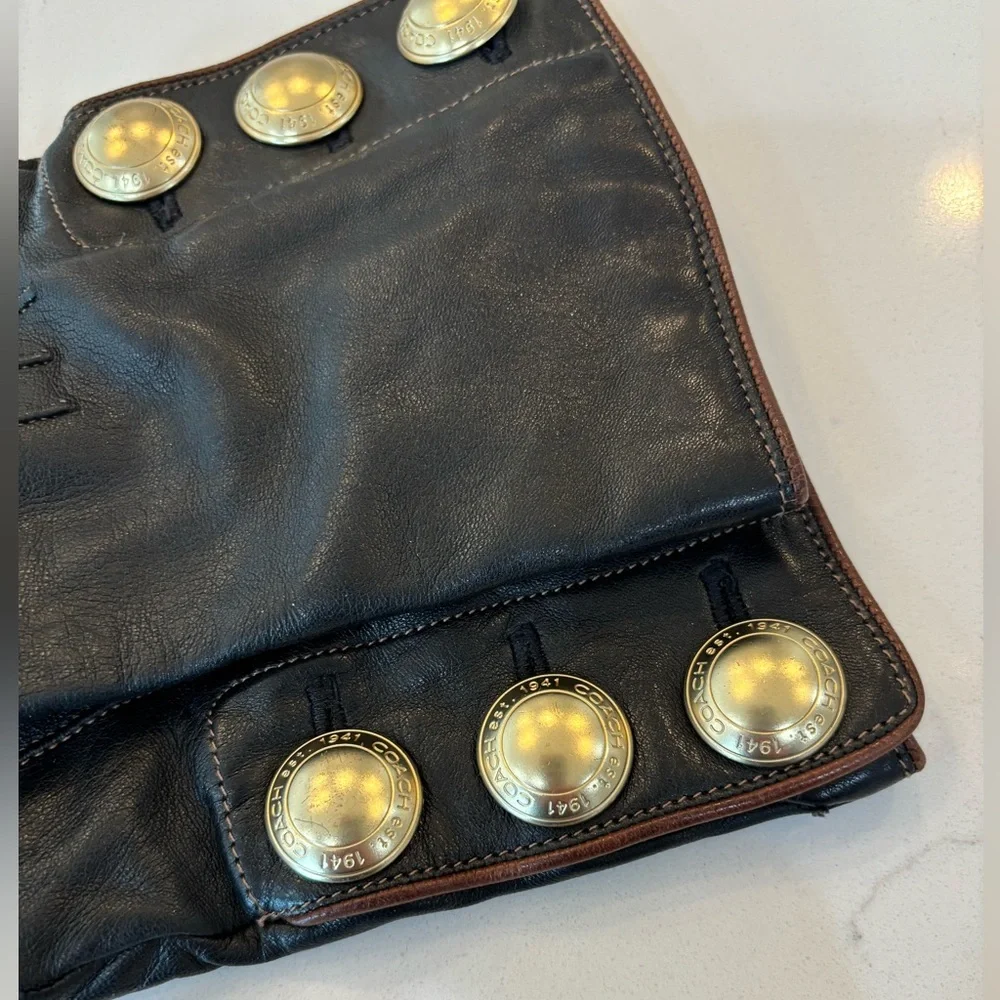 Coach leather/cashmere lined gloves size 7.5 - Picture 4 of 6